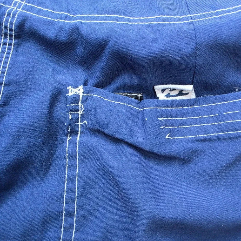 VINTAGE Billabong Board Shorts Mens 36 Blue Red White Colorblock Surf Trunks